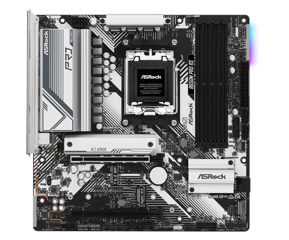 ASROCK B650MPRORS Micro-ATX pagrindinė plokštė su DDR5 palaikymu