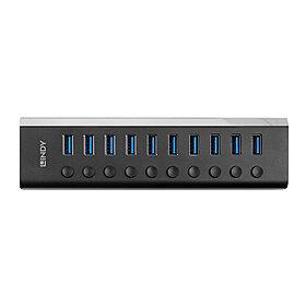 LINDY 43370 USB3 10-Portu centrs ātriem savienojumiem