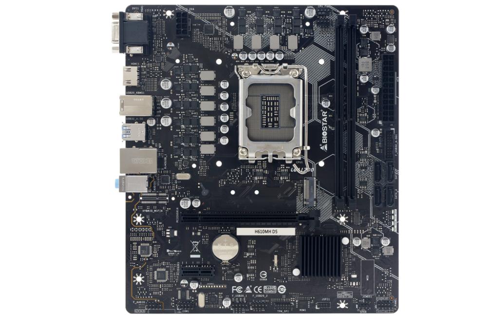 BIOSTAR H610MHD5 Micro-ATX Motherboard, DDR5, PCIe 4.0