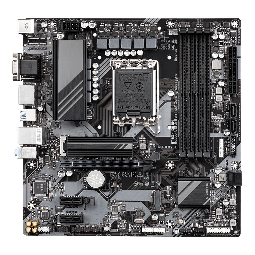 GIGABYTE B760MDS3H Micro-ATX Emaplaat, DDR5 Tugi