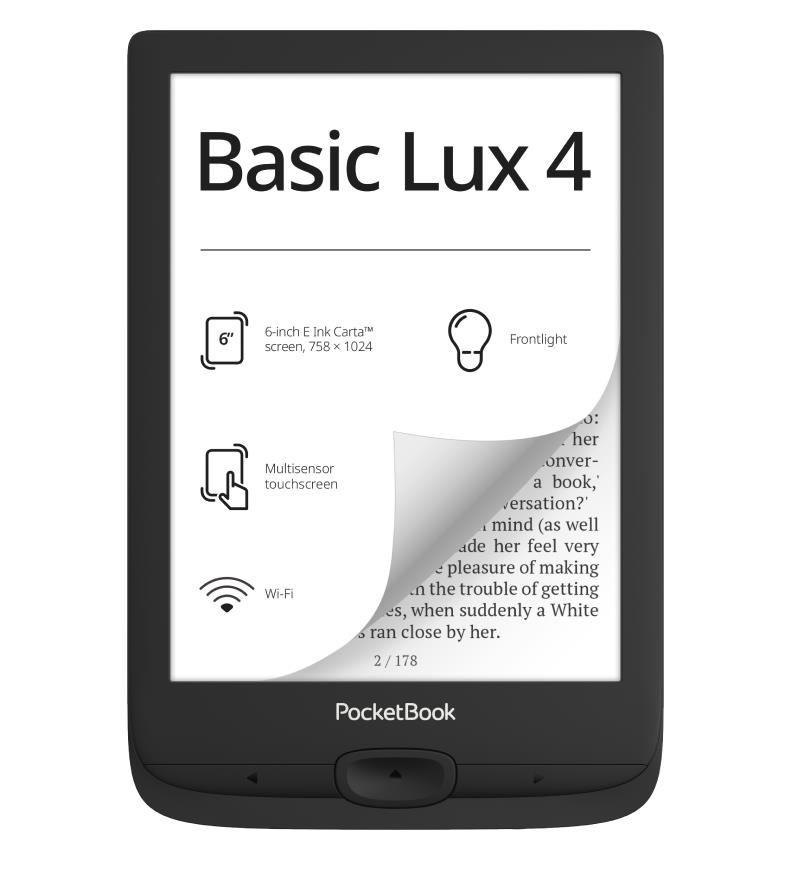 PocketBook Basic Lux 4 PB618-P-WW Melns E-Lasītājs