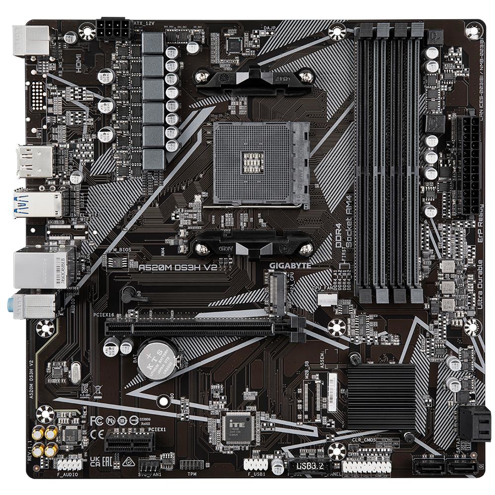 GIGABYTE A520MDS3HV21.1 Micro-ATX Motherboard with PCI-E 3.0