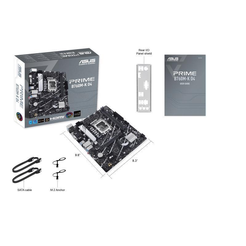 ASUS PRIME B760M-KD4 Micro-ATX Pagrindinė plokštė DDR4