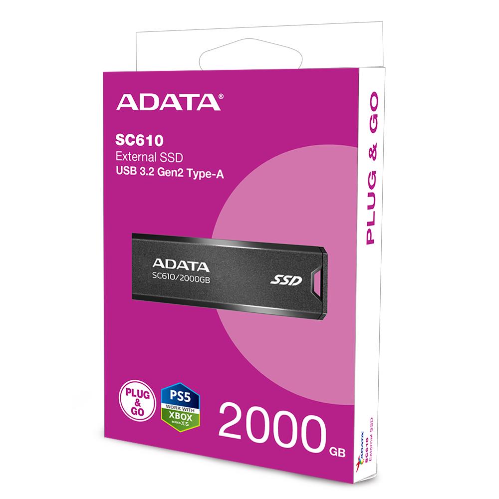 ADATA SC610 2TB SSD USB 3.2 Ātrgaitas Atmiņa