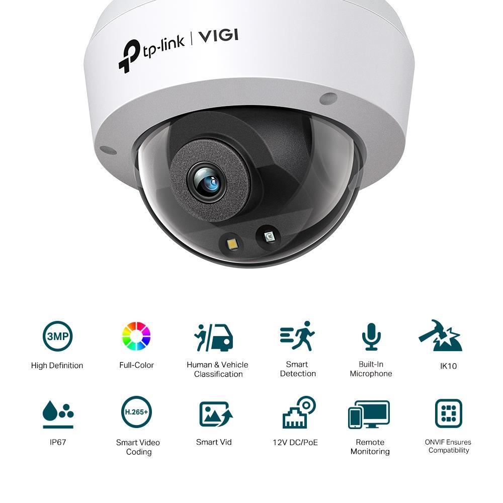 TP-Link VIGI C230 3MP IR Dome kamera 4mm