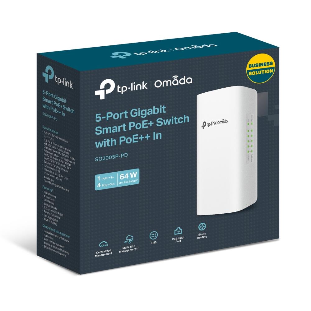 TP-LINK SG2005P-PD 5-Portu PoE+ Tīkla Slēdzis