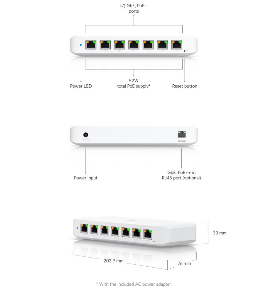 UBIQUITI USW-ULTRA-60W Tinklo Jungiklis 30W