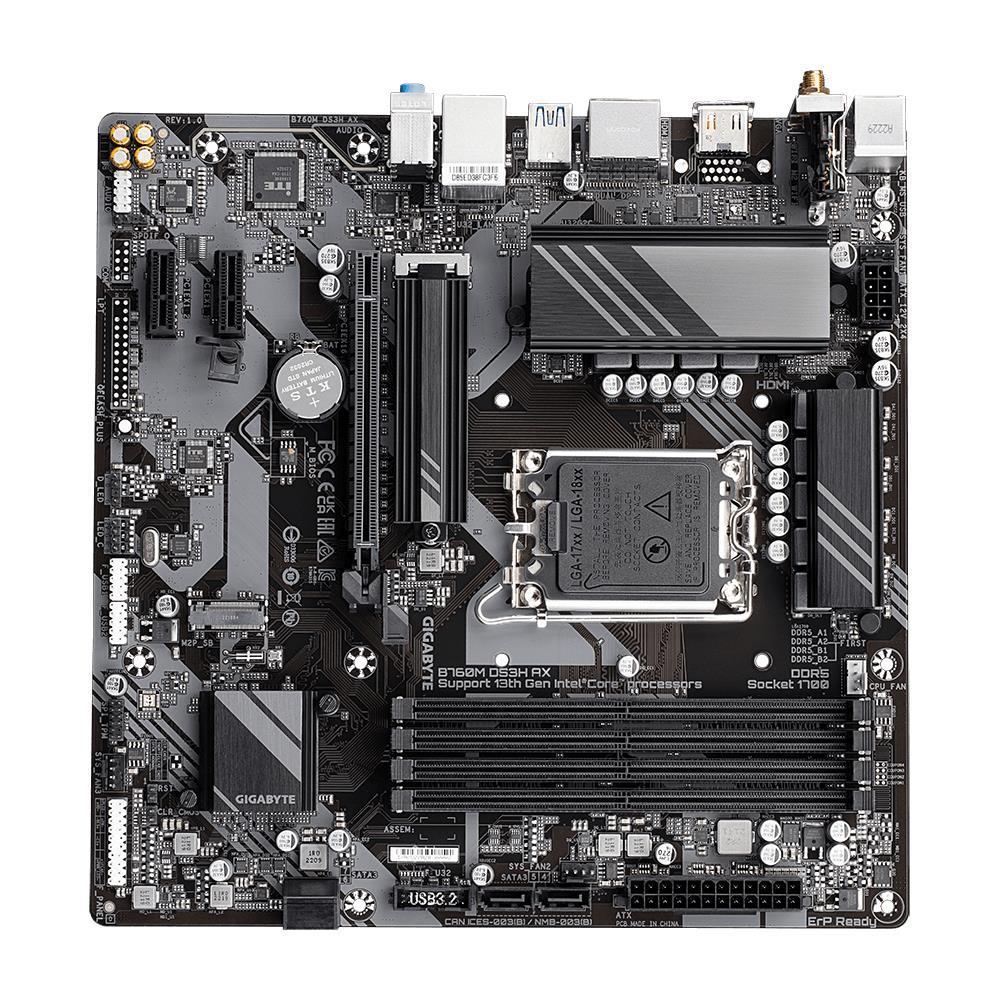 GIGABYTE B760MDS3HAX1.2 Micro-ATX DDR5 emaplaat