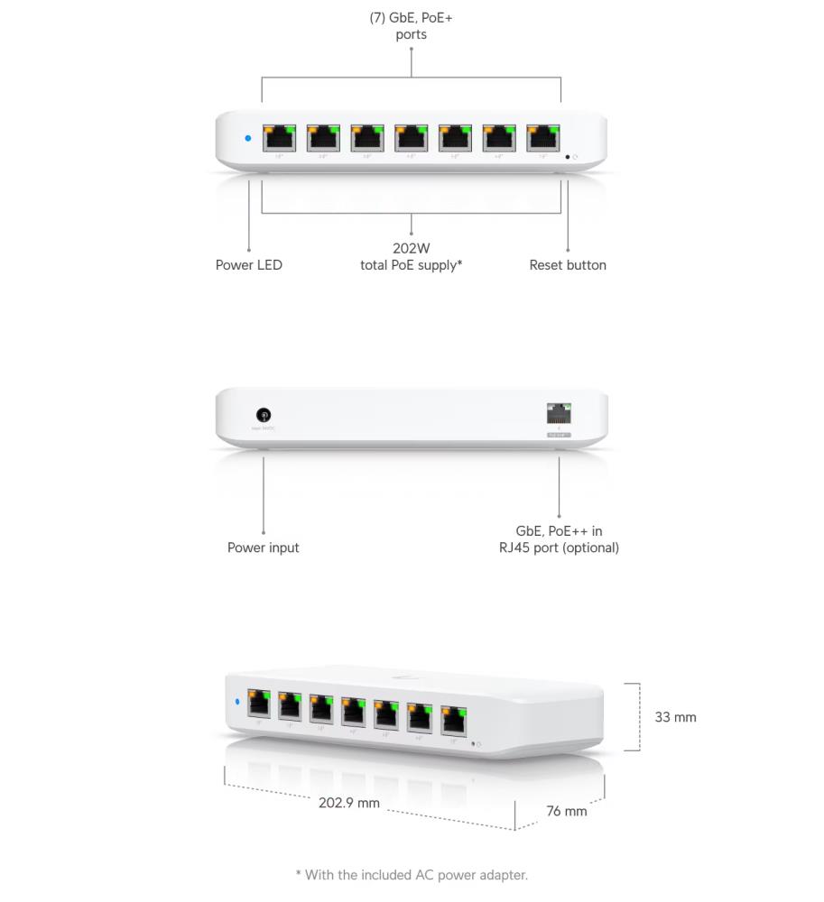 Ubiquiti Ultra USW-Ultra-210W Smart Switch 202W