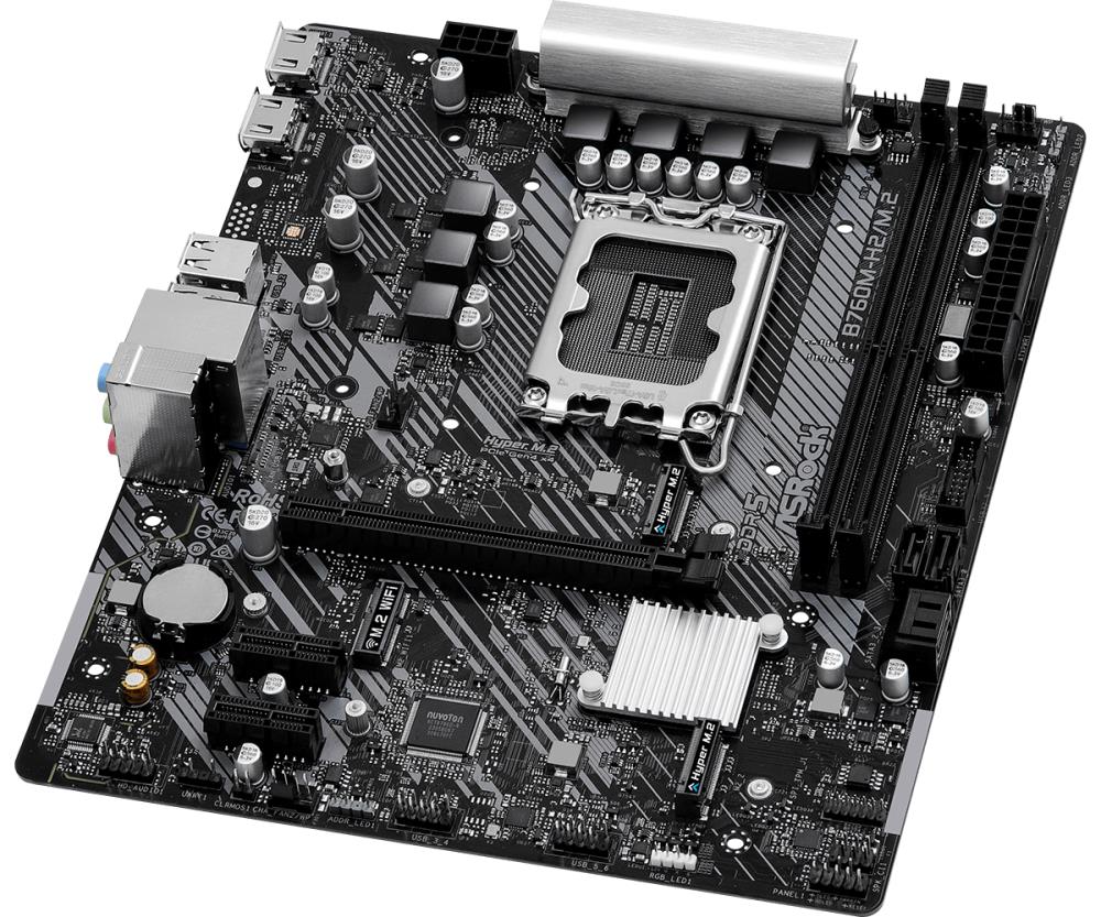 ASROCK B760M-H2/M.2 Micro-ATX Mātesplate DDR5