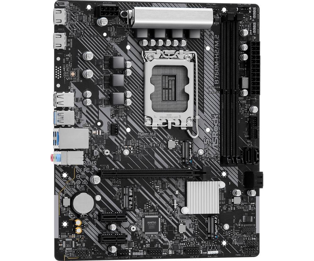 ASROCK B760M-H2/M.2 Micro-ATX Mātesplate DDR5