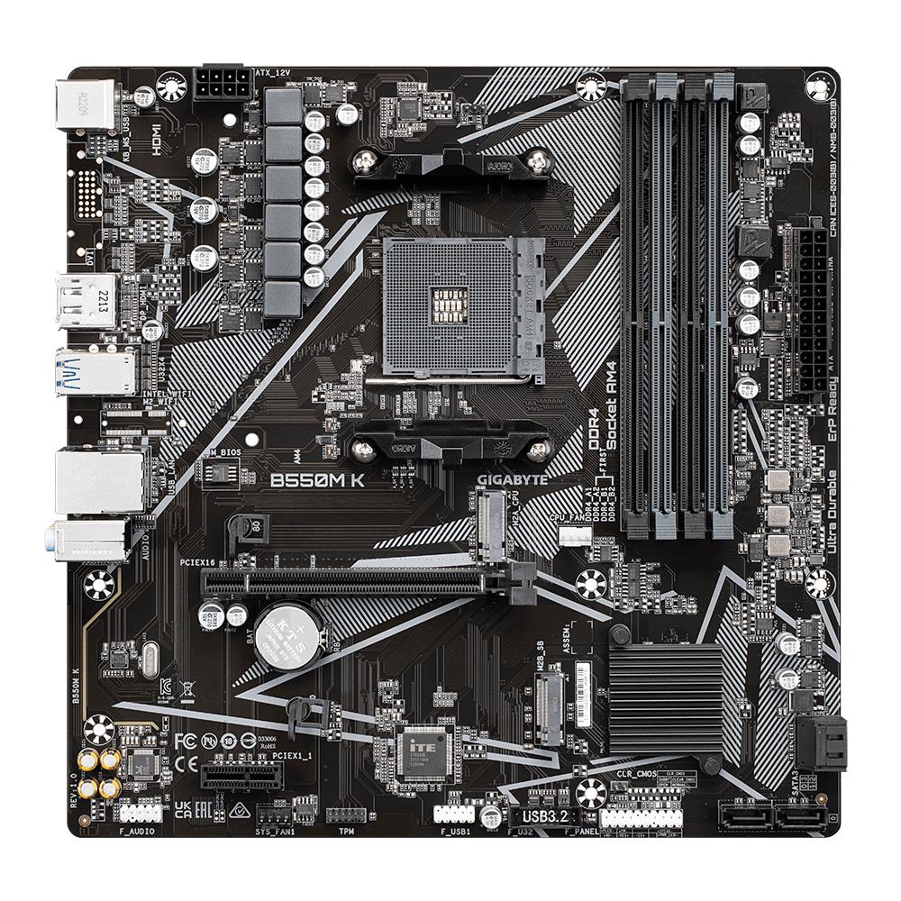 GIGABYTE B550MK1.1 Micro-ATX mātesplate ar HDMI & USB 3.2