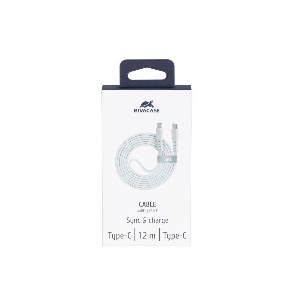 RIVACASE PS6005 WT12 USB-C kabelis 1.2M balts