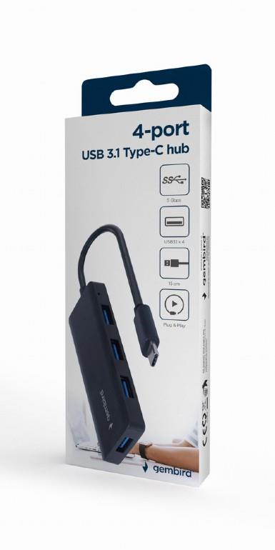 Gembird USB-C Hub UHB-CM-U3P4-02 4-Port Adapteris