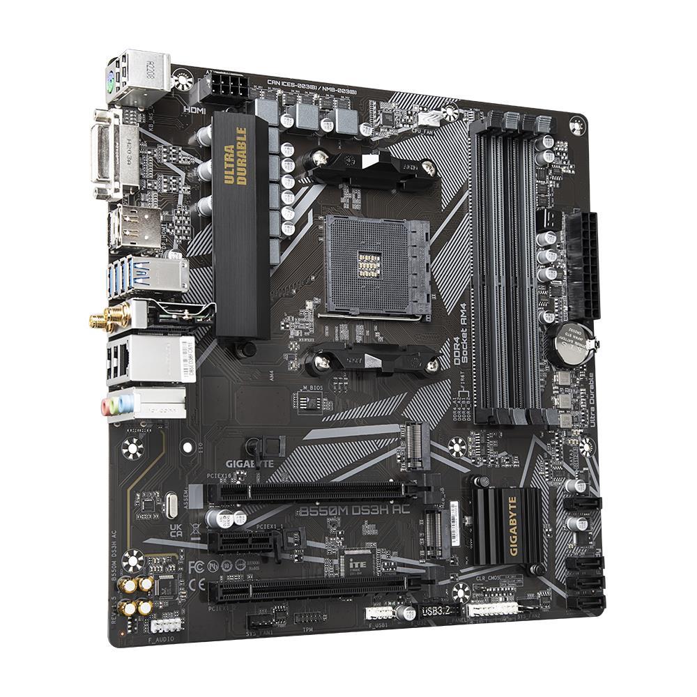 GIGABYTE B550M DS3H AC Micro-ATX mātesplate