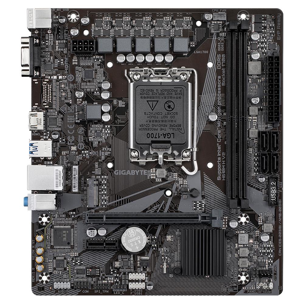 GIGABYTE H610MHV21.0 Intel H610 Micro-ATX DDR5 Emaplaat