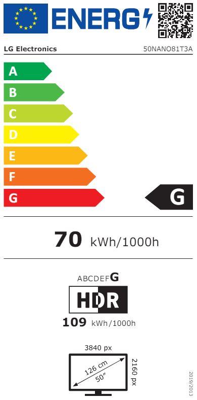 LG 50NANO81T3A 4K Išmanusis Televizorius su webOS ir Bluetooth