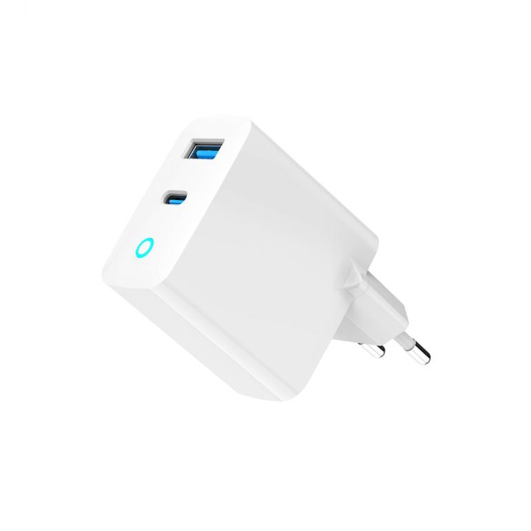 Gembird TA-UC-PDQC65L-W-01 65W dviejų USB įkroviklis