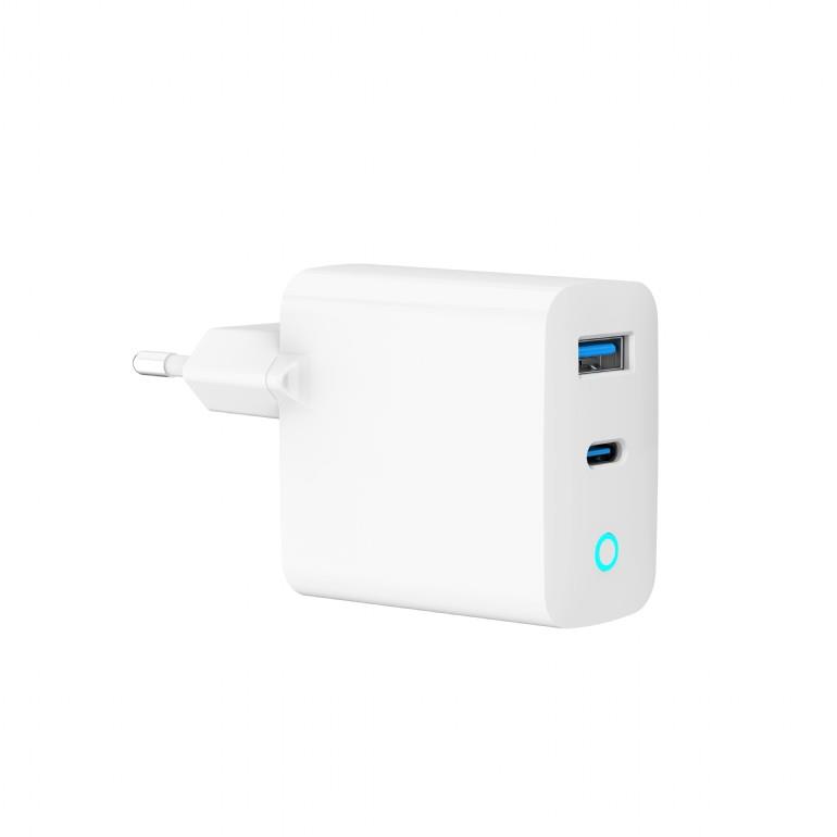 Gembird TA-UC-PDQC65L-W-01 65W dviejų USB įkroviklis