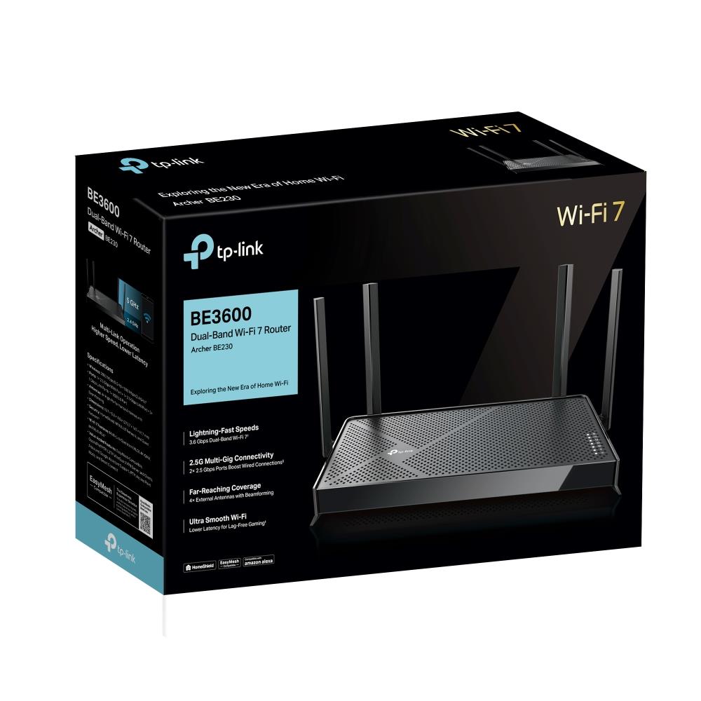 TP-LINK Archer BE230 3600 Mbps Wi-Fi 7 Maršrutētājs