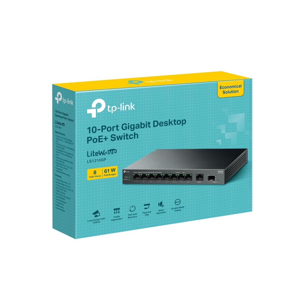 TP-LINK LS1210GP Гигабитный Коммутатор с PoE+