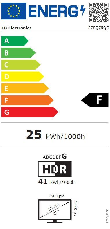 LG 27BQ75QC-B 27" IPS Monitors 2560x1440 ar regulējamu stendu