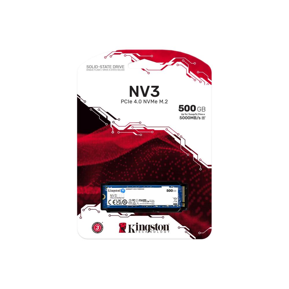 Kingston NV3 500GB SSD - M.2 PCIe NVMe 3D NAND