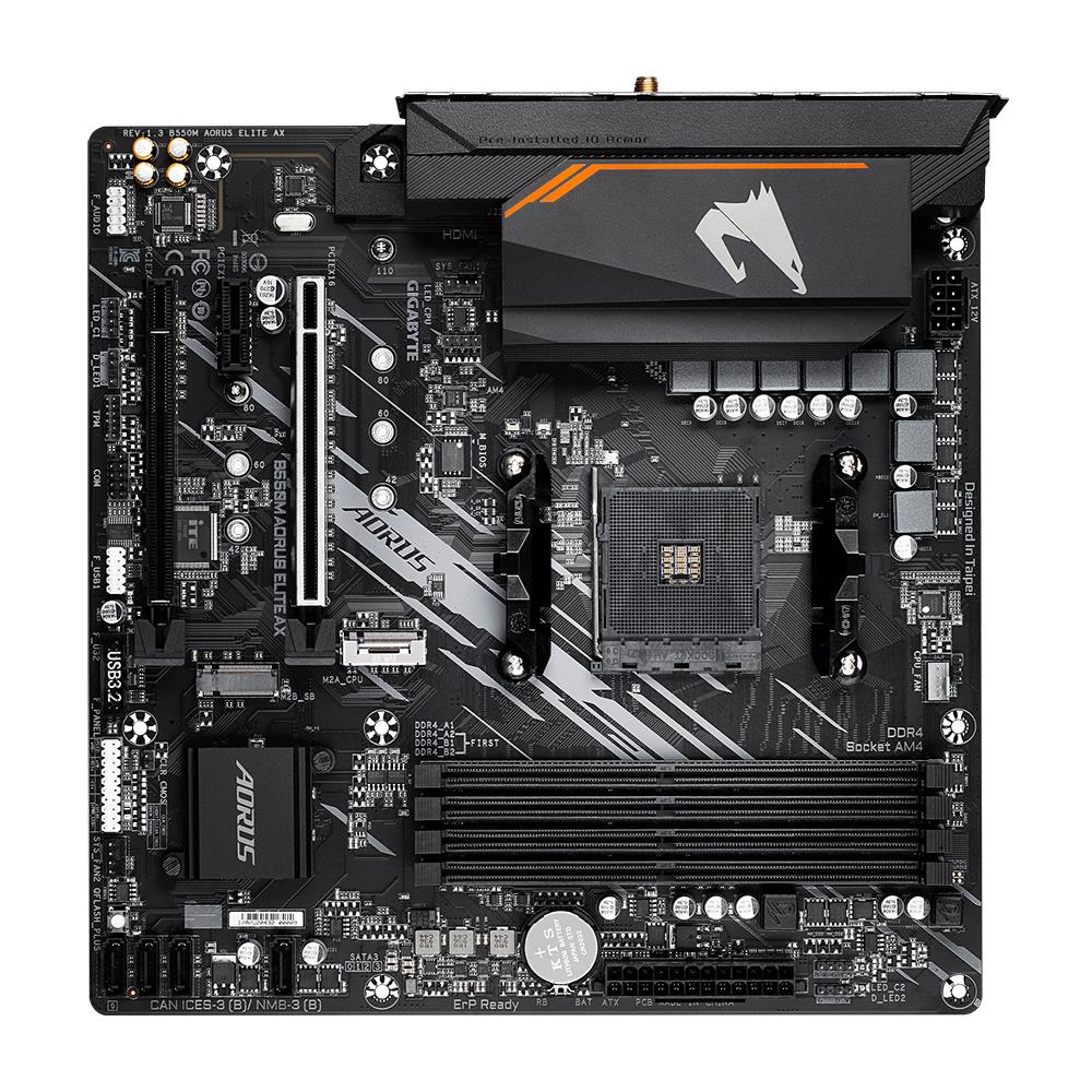 GIGABYTE B550MAORUSELITEAX1.3 AMD Micro-ATX pagrindinė plokštė