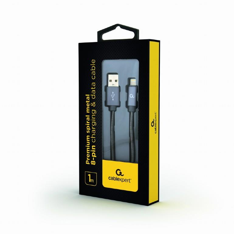 Gembird CC-USB2S-AMLM-1M-BG 1M Zibens uz USB kabelis