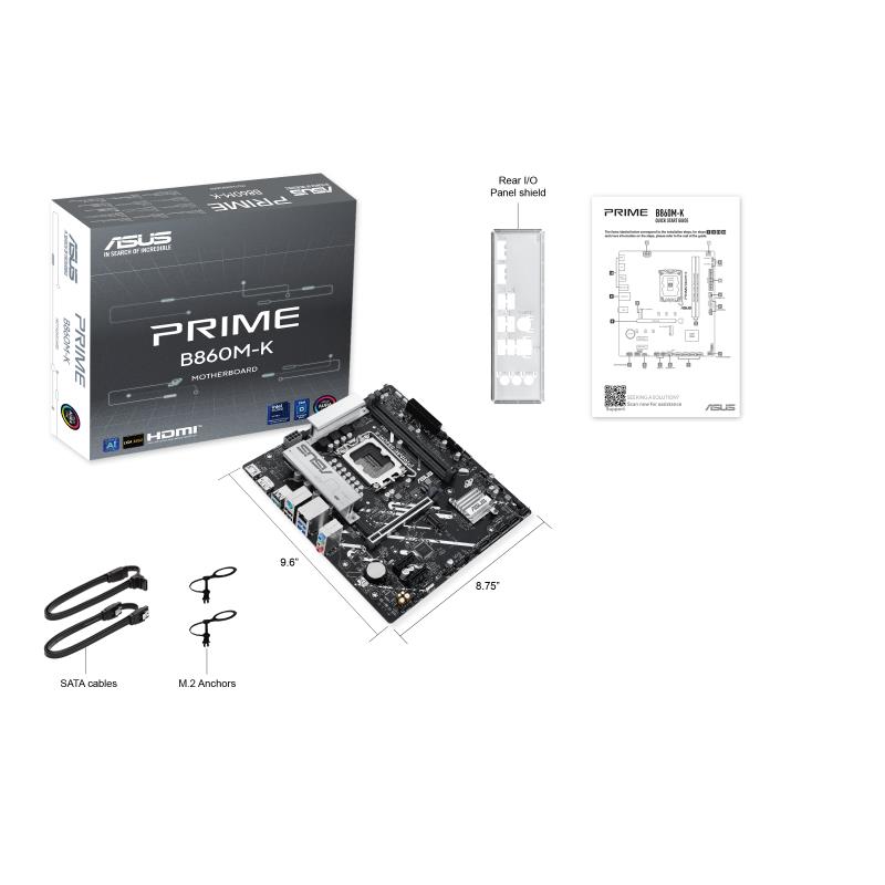 ASUS PRIME B860M-K Motininė Plokštė Kompaktiškas MATX Dizainas