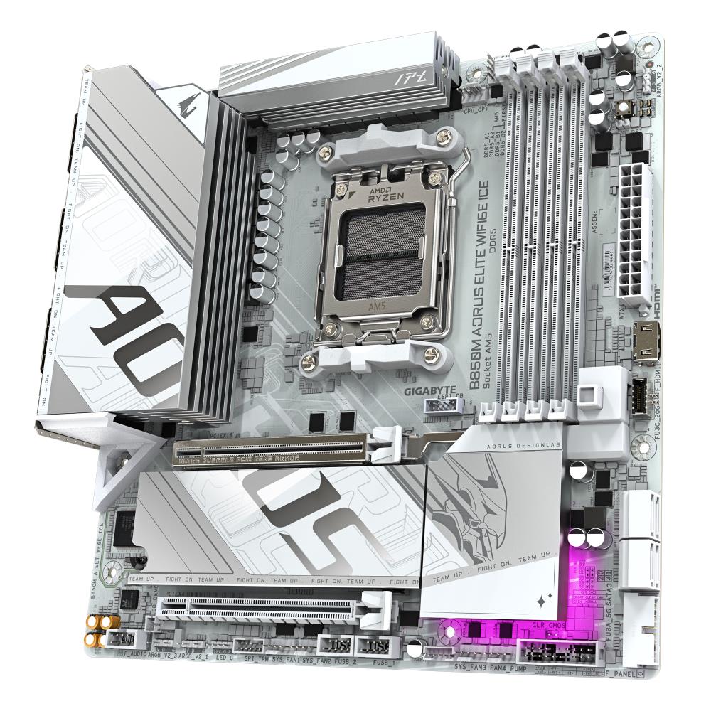 Mainboard|GIGABYTE|SAM5|Micro-ATX|Memory DDR5|Memory slots 4|1xPCI-Express 3.0 16x|1xPCI-Express 5.0 16x|2xM.2|1xHDMI|1xDisplayPort|4xUSB 2.0|7xUSB 3.2|2xUSB-C|1xOptical S/PDIF|1xRJ45|2xAudio port|B850MAELTWF6EICE