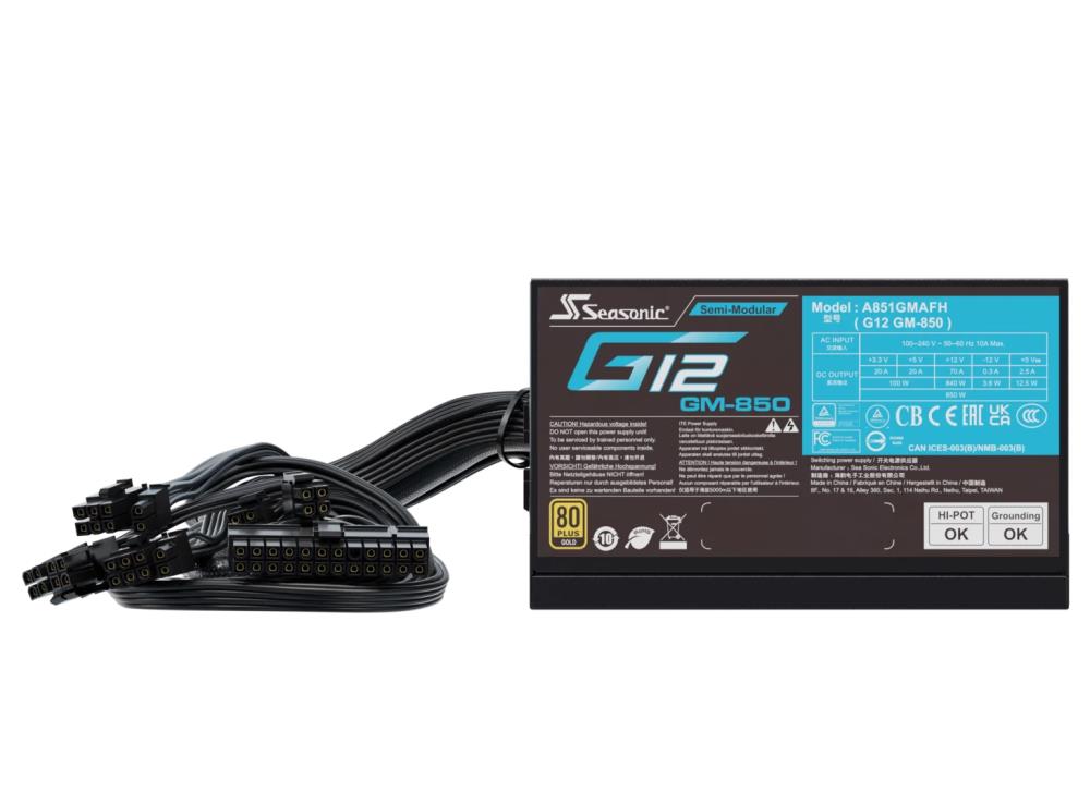 Power Supply|SEASONIC|G12 GM|850 Watts|Efficiency 80 PLUS GOLD|MTBF 100000 hours|G12GM-850