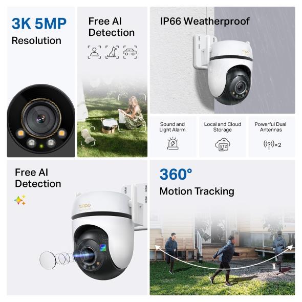 TP-LINK Tapo C530WS Bezvadu Panorāmas/Tilt Drošības Kamera