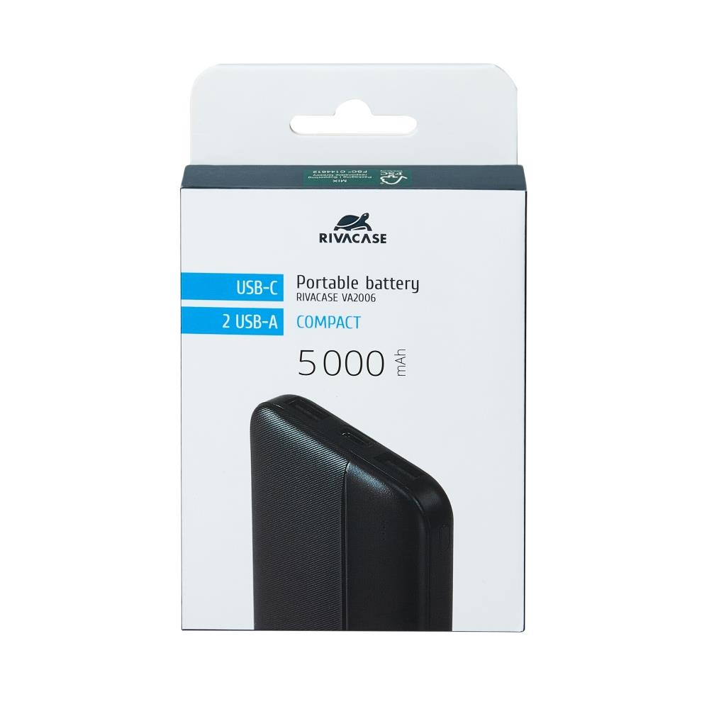 RIVACASE VA2006 Must 5000mAh USB Power Bank