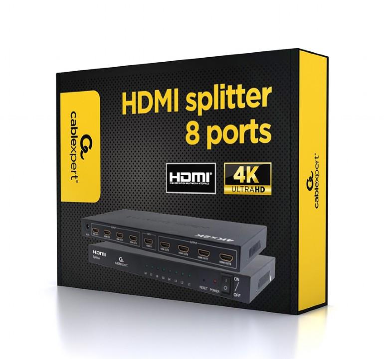 Gembird DSP-8PH4-03 HDMI skirstytuvas 8 prievadai
