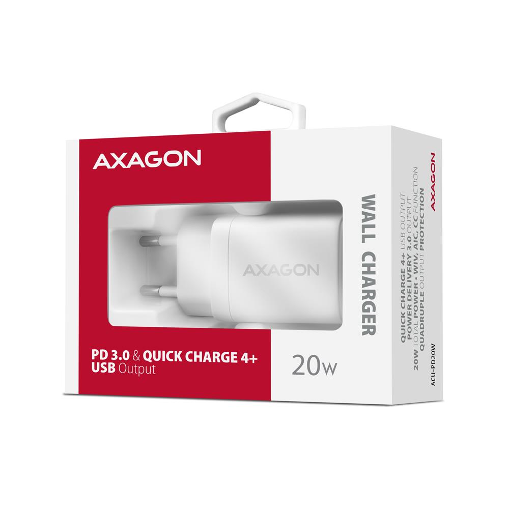 AXAGON ACU-PD20W USB-C Зарядное 20W Белое