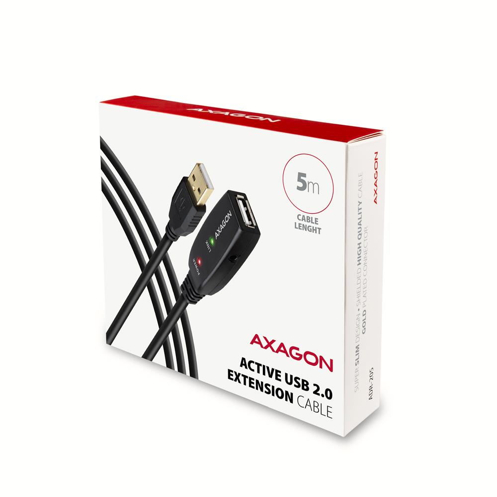 AXAGON ADR-205 5M USB 2.0 Aktyvus Pratęsimo Kabelis