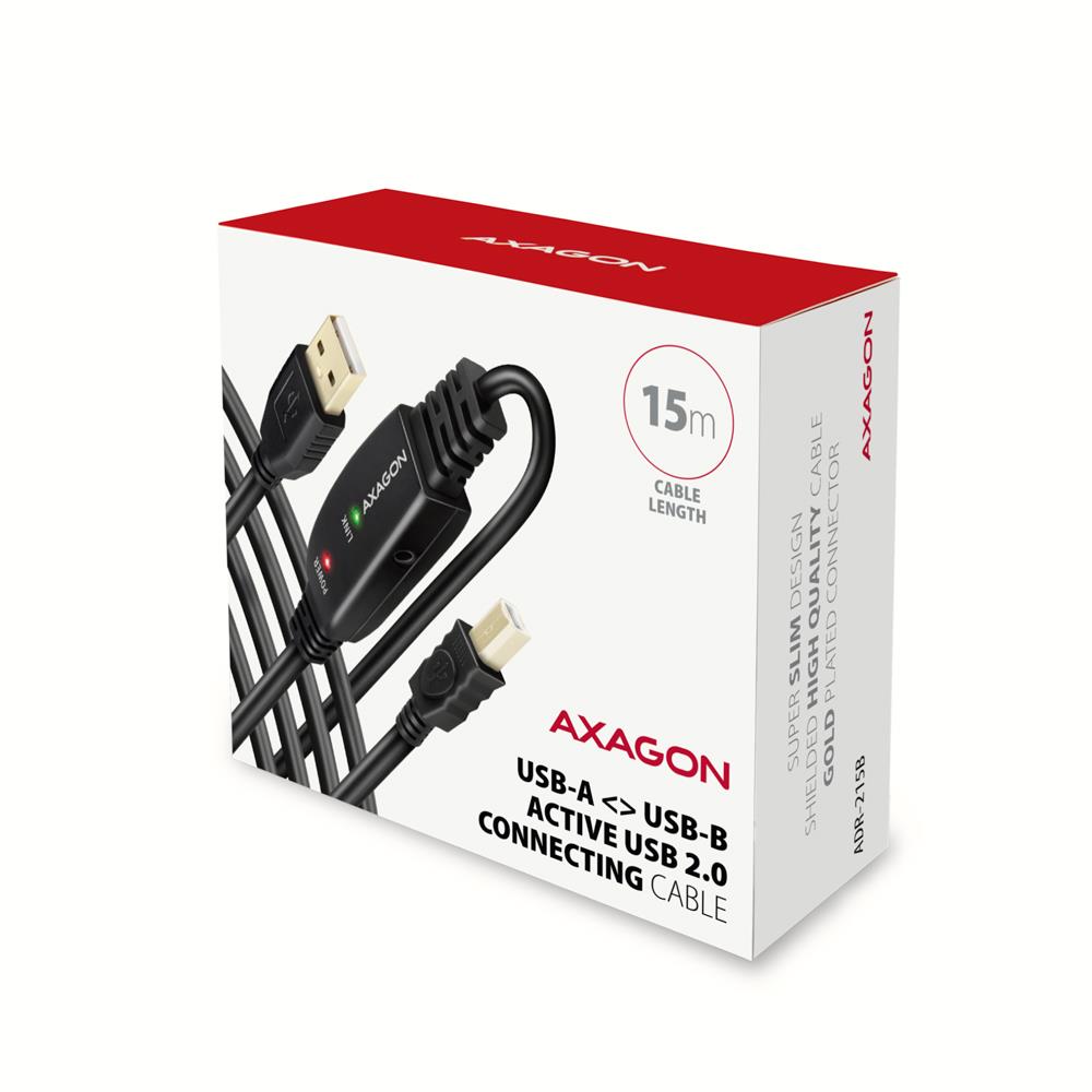 AXAGON ADR-220B 20M USB2.0 Aktīvs Kabelis