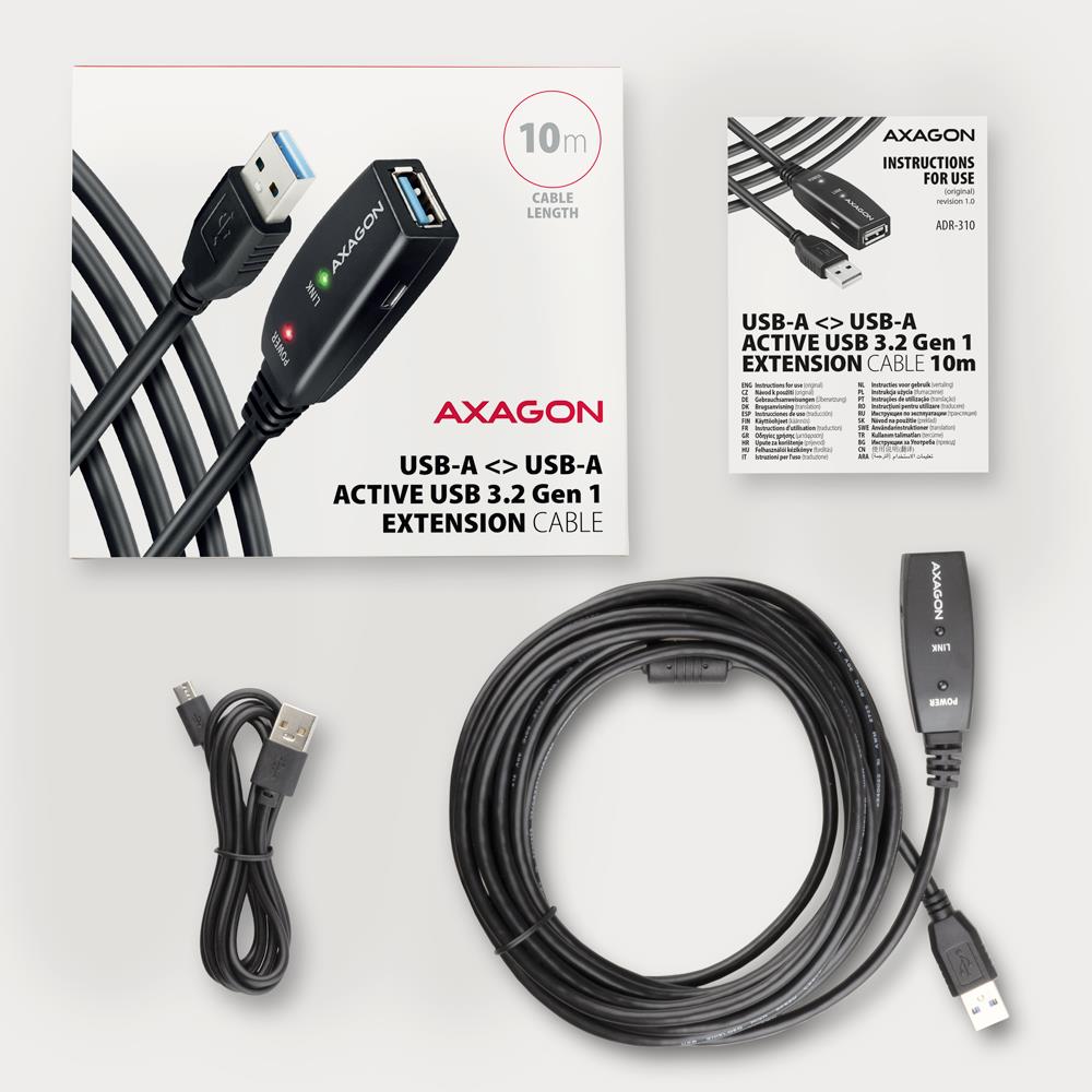 Axagon ADR-310 USB 3.2 aktiivne kaabel 10m