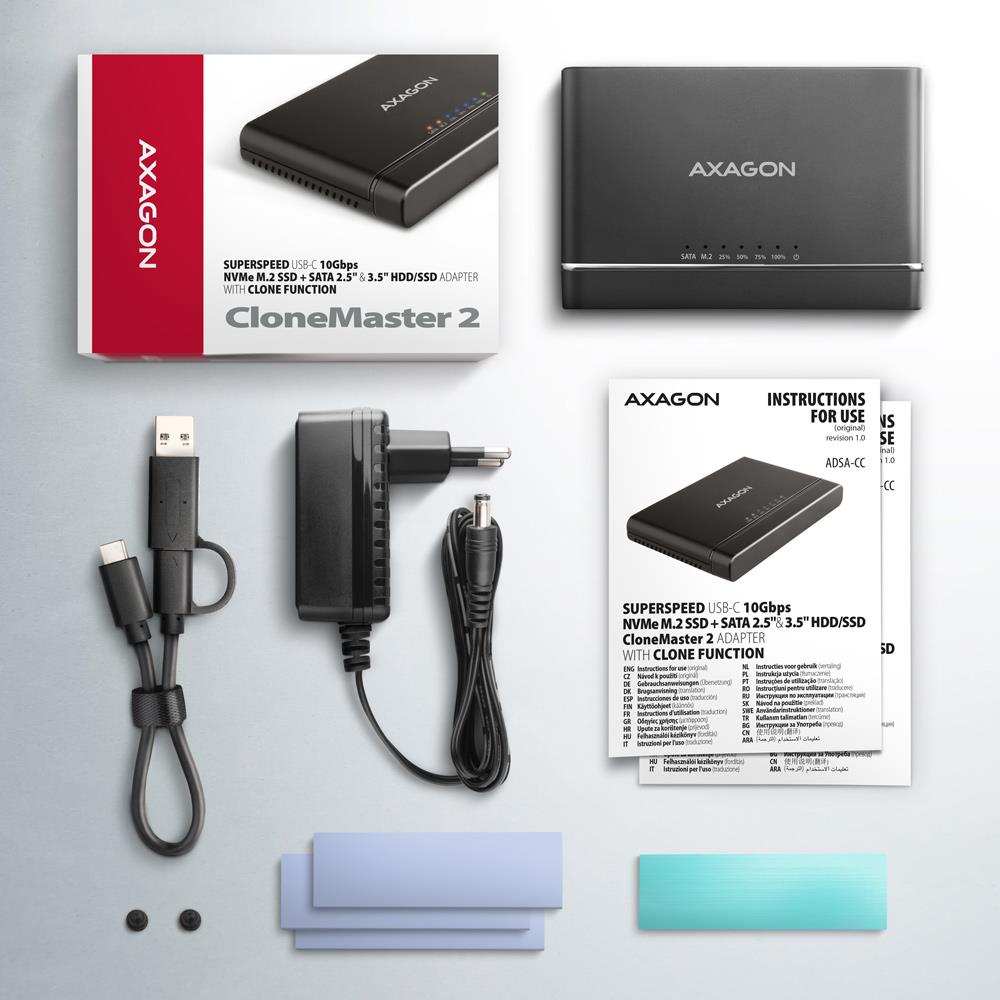 Axagon ADSA-CC USB-C M.2 SATA adapteris 10Gbps