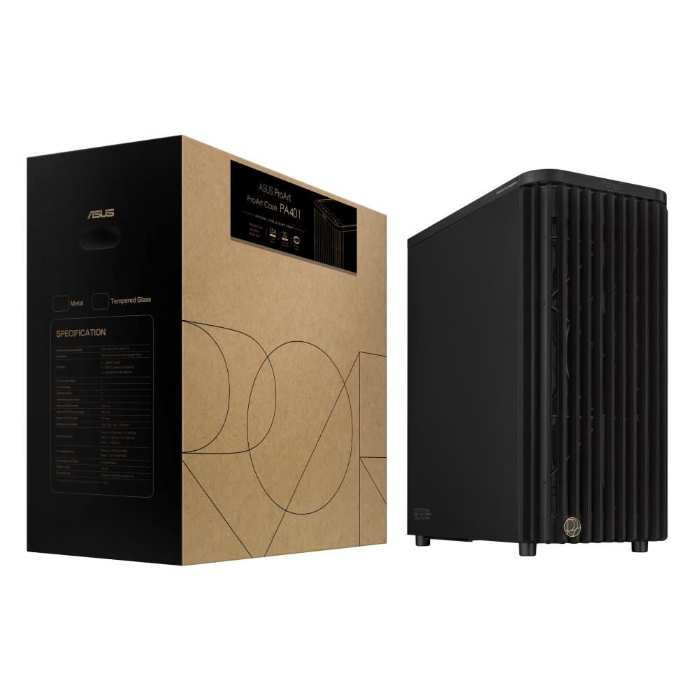 CASE MIDITOWER ATX W/O PSU/PROART PA401 WOOD MET PWM ASUS