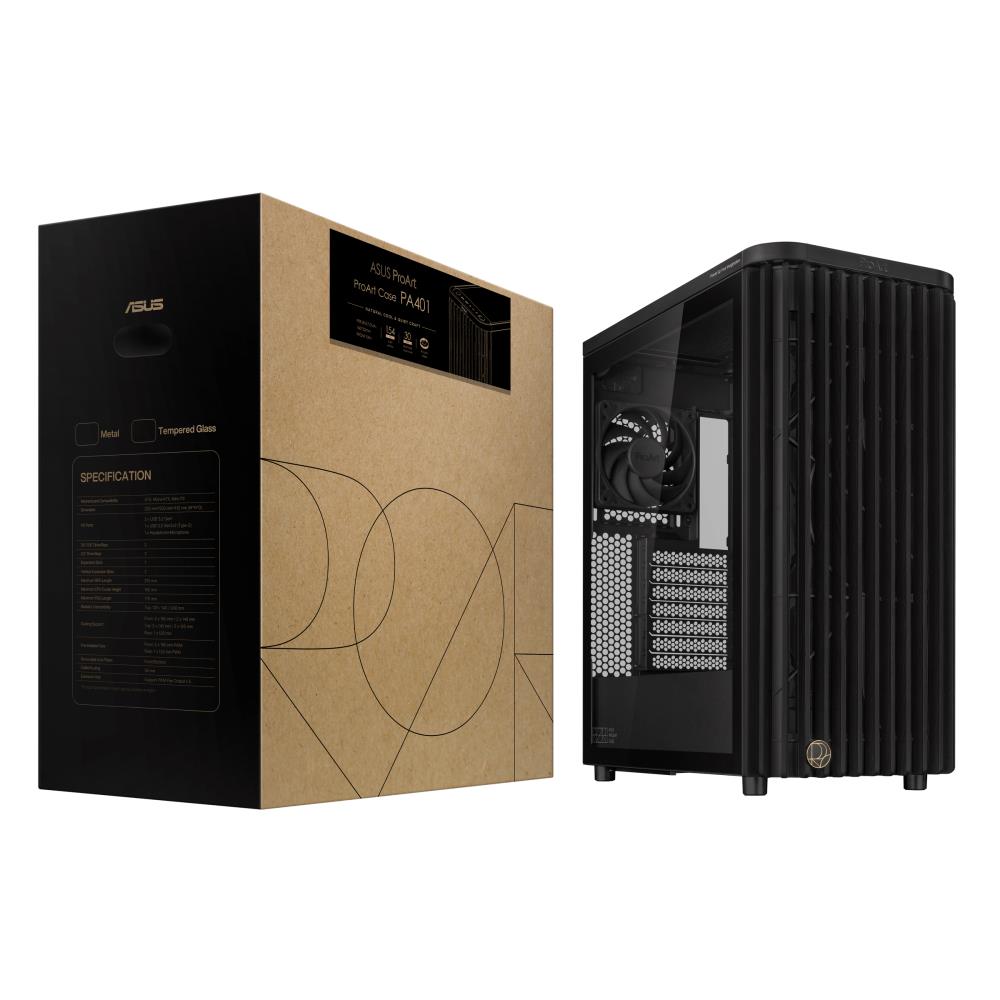 CASE MIDITOWER ATX W/O PSU/PROART PA401 WOOD TG PWM ASUS