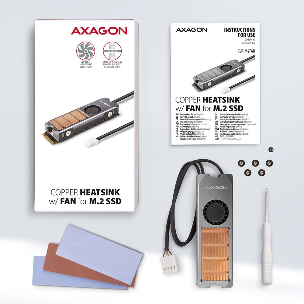AXAGON CLR-M2FAN M.2 SSD vase jahutusventilaator