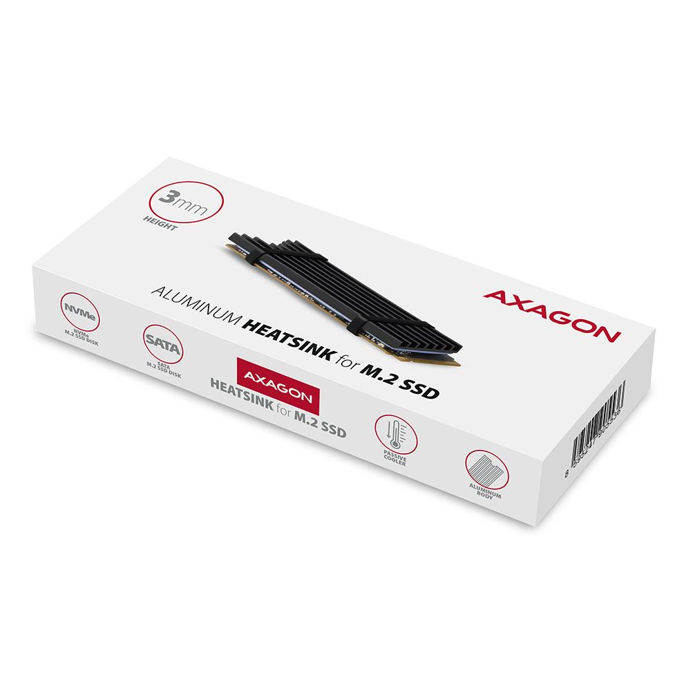 AXAGON CLR-M2L3 SSD jahuti M.2 2280 Tõhus jahutus