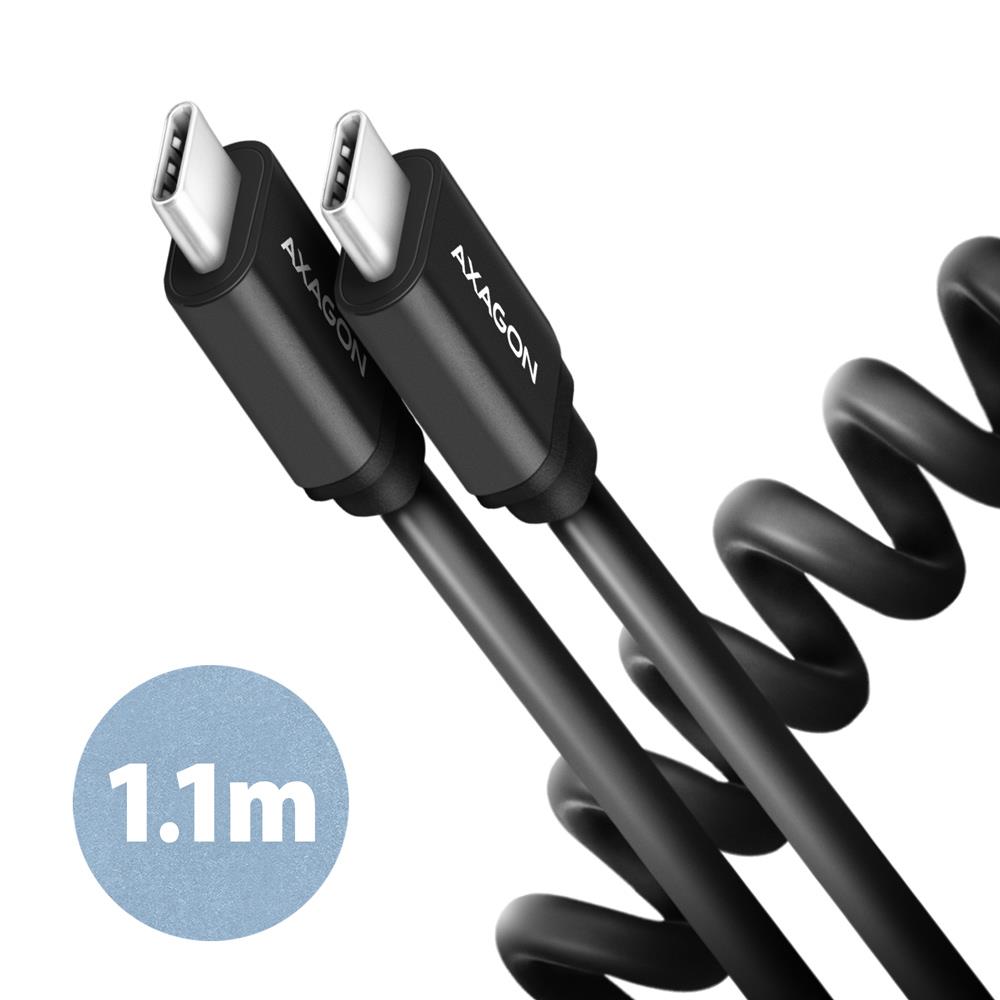 AXAGON BUCM-CM20TB USB-C Cable 1.1m 60W Twister Black
