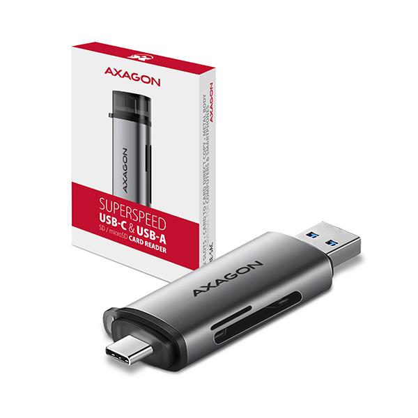 AXAGON CRE-SAC USB-C USB3.2 SD MicroSD kaardilugeja