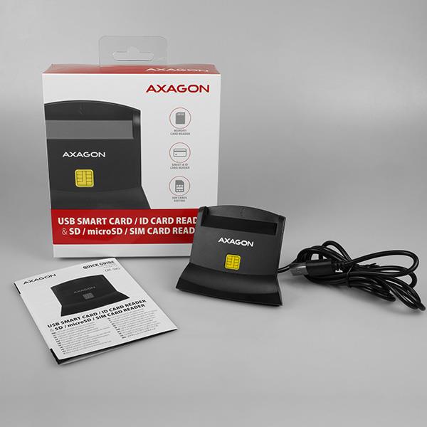 Axagon CRE-SM2 Išmanioji Kortelė USB2.0 Kortelių Skaitytuvas