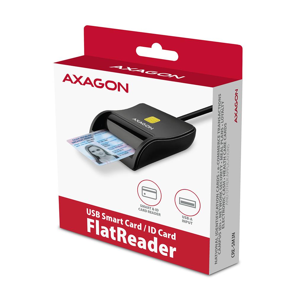 Axagon CRE-SM3N Смарт-карта USB2.0 Чтение