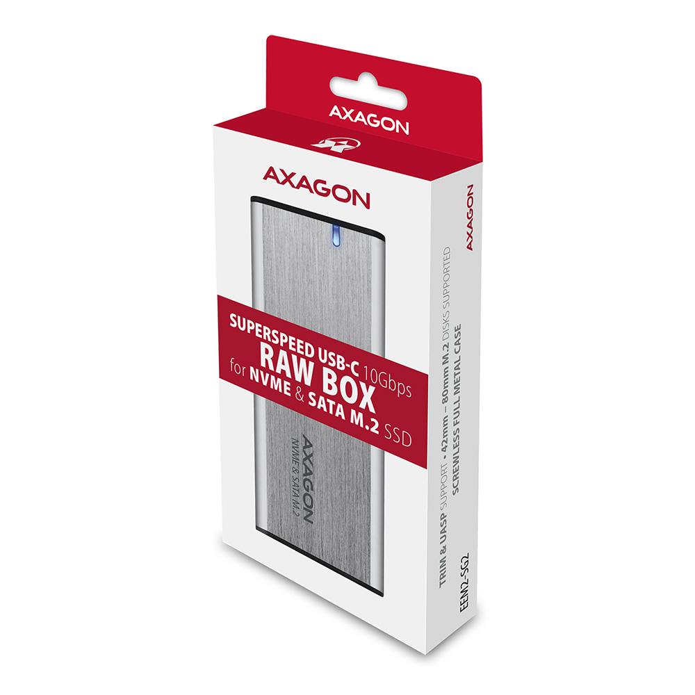 AXAGON EEM2-SG2 M.2 NVME SATA USB-C SSD Enclosure