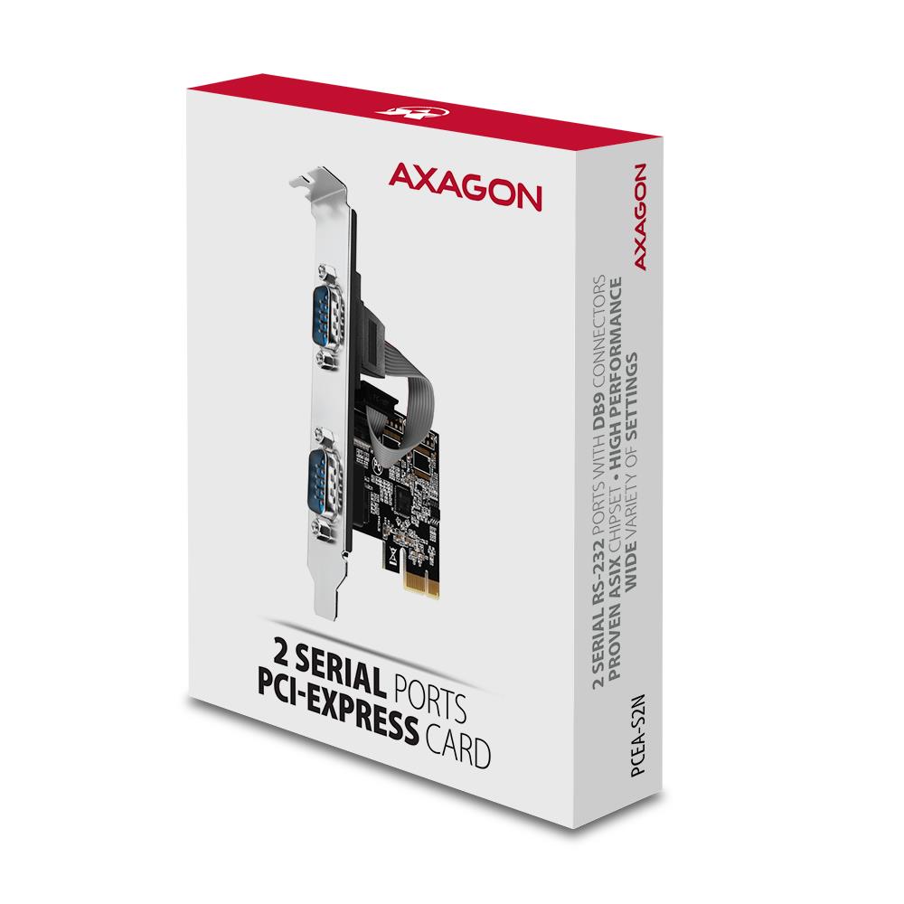 NET CARD PCIE 2PORT 250KBPS/SP&LP PCEA-S2N AXAGON